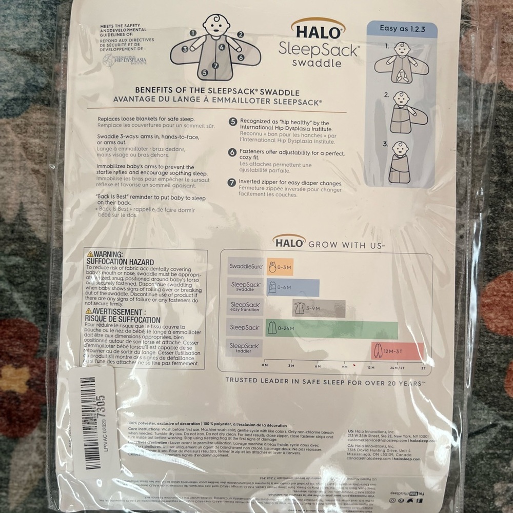 HALO SleepSack Swaddle – Plush (0–3 months) - Picture 5 of 5